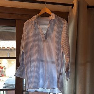 Blue Striped Women's Top